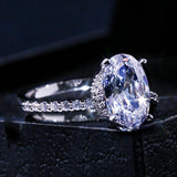 Oval Shape Dazzling Brilliant AAA+ Cubic Zirconia Diamond Luxury Ring