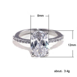 Oval Shape Dazzling Brilliant AAA+ Cubic Zirconia Diamond Luxury Ring - The Jewellery Supermarket