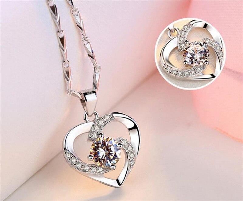 Pleasing 925 Silver Purple AAA Cubic Zirconia Crystal Necklace - The Jewellery Supermarket