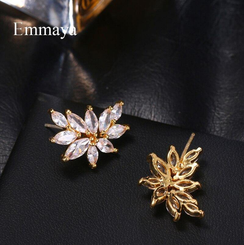 Pretty AAA Cubic Zirconia Crystals Three Colors Flower Shape Earrings - The Jewellery Supermarket
