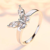Pretty Butterfly Shining Crystal AAA Cubic Zirconia Diamonds Ring - The Jewellery Supermarket
