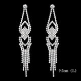 Pretty Fashion Crystal Long Silver Color Rhinestone Earrings - Best Online Prices - The Jewellery Supermarket