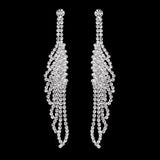 Pretty Fashion Crystal Long Silver Color Rhinestone Earrings - Best Online Prices - The Jewellery Supermarket