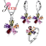 Quality 925 Sterling Silver Multicolored Crystal Jewellery Set