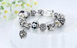 Queen Jewelry Silver Plated Charms Bracelet & Bangles With Queen Crown Beads - The Jewellery Supermarket