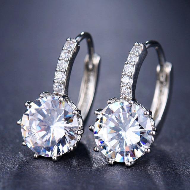 Radiant AAA Cubic Zirconia Diamonds and Crystals Stud Earrings - Best Online Prices - The Jewellery Supermarket