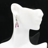 Ravishing Drop Rich Blue Violet Tanzanite Pink Kunzite Peridot Silver Earrings - The Jewellery Supermarket