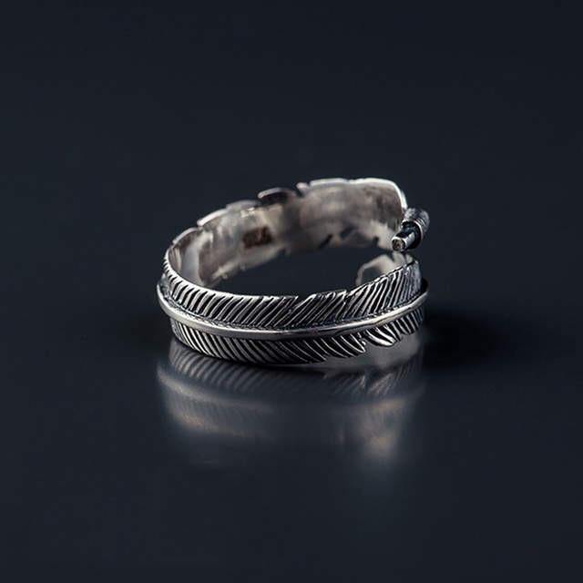 Real 925 Sterling Pretty Silver Feather Ring - Best Online Prices - The Jewellery Supermarket