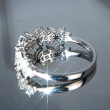 Romantic Flower Design AAA+ Cubic Zirconia Diamonds Luxury Statement Ring - The Jewellery Supermarket