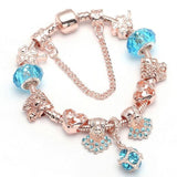 Rose Golden Multiple Charms and Beads Fine Charm Bracelets - The Jewellery Supermarket