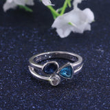 Round Oval Triangle Superb Fascinating Three Different Color AAA Zircon Crystal Ring - The Jewellery Supermarket