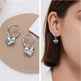 S925 Metallic Gold Colour Heart-shaped Stud Metallic Earrings - The Jewellery Supermarket