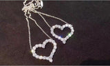 Silver AAA+ CZ Diamonds Lovers Heart Pendant Choker - The Jewellery Supermarket