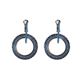 Silver Color or Gold colour Hoop Luxury Crystal Round Earrings - The Jewellery Supermarket