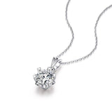 Silver Snowflake VVS1 Clarity Moissanite Diamond White Gold Plated Necklace Pendant - The Jewellery Supermarket
