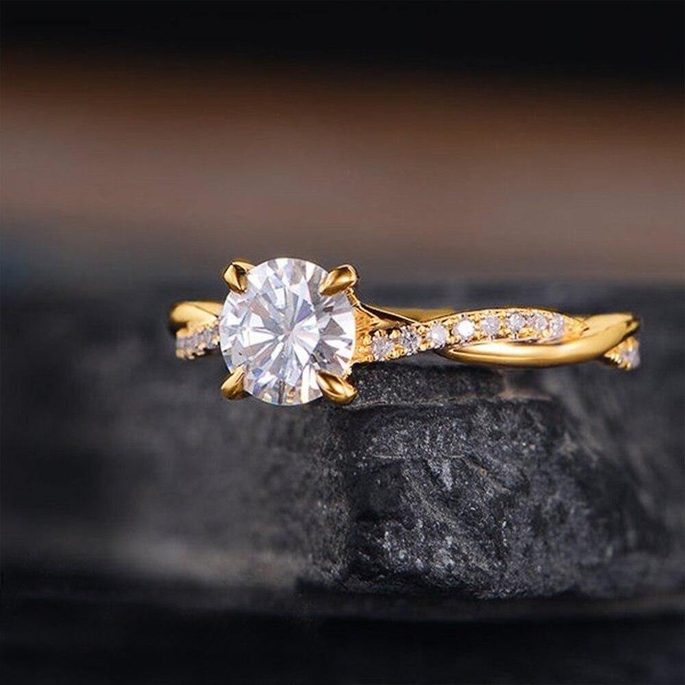 Simple Stylish Brilliant AAA+ Cubic Zirconia Diamonds Delicate Engagement Proposal Ring - The Jewellery Supermarket