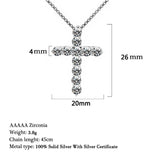 Splendid 11pcs Simulated Diamond Cross 925 Sterling Silver Choker Necklace - The Jewellery Supermarket