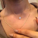 Splendid 925 Sterling Silver AAA Cubic Zirconia Diamond Pendant Choker Necklace - The Jewellery Supermarket