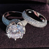 Splendid 925 sterling Silver Cubic Zirconia Diamonds Wedding Eternity ring - The Jewellery Supermarket
