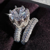 Splendid 925 sterling Silver Cubic Zirconia Diamonds Wedding Eternity ring - The Jewellery Supermarket
