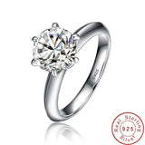Splendid  Solitaire 1 ct Lab Diamond 925 sterling silver Engagement Wedding Ring