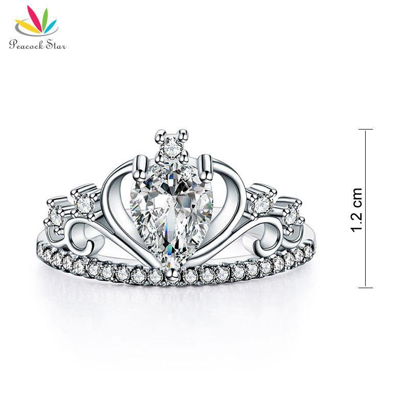 Stunning 1 Carat Pear Cut Simulated Lab Diamond Stylish Trendy Crown Ring - The Jewellery Supermarket