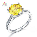 Stunning 3 Carat Yellow Canary Simulated Lab Diamond Silver Promise Engagement Luxury Ring - The Jewellery Supermarket