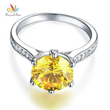 Stunning 3 Carat Yellow Canary Simulated Lab Diamond Silver Promise Engagement Luxury Ring - The Jewellery Supermarket