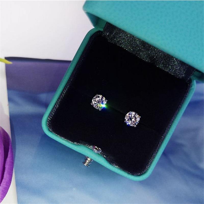 Stunning 5mm/9mm Lab Diamond Stud Earring Real 925 sterling silver - The Jewellery Supermarket