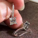 Stunning 925 sterling silver 1 Carat Lab Diamond Dangle Earrings - The Jewellery Supermarket