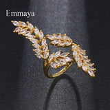 Stunning Shiny Leaf Shape AAA Cubic Zirconia Diamonds Adjustable Ring - The Jewellery Supermarket