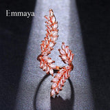 Stunning Shiny Leaf Shape AAA Cubic Zirconia Diamonds Adjustable Ring - The Jewellery Supermarket