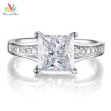 Super 1.5 Ct Princess Cut Simulated Lab Diamond Silver Wedding Promise Engagement Ring - The Jewellery Supermarket