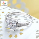 Super 1.5 Ct Princess Cut Simulated Lab Diamond Silver Wedding Promise Engagement Ring - The Jewellery Supermarket