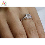 Super 1.5 Ct Princess Cut Simulated Lab Diamond Silver Wedding Promise Engagement Ring - The Jewellery Supermarket