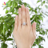 Superb 2 Ct Pear Cut Simulated Lab Diamond Silver Promise Anniversary Engagement Ring - The Jewellery Supermarket