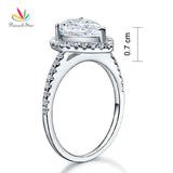 Superb 2 Ct Pear Cut Simulated Lab Diamond Silver Promise Anniversary Engagement Ring - The Jewellery Supermarket