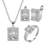 Superb Silver AAA+ Cubic Zirconia Diamonds Fine Jewelry Set - The Jewellery Supermarket
