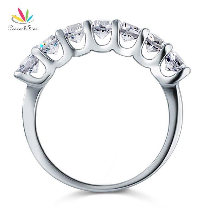 Terrific 1.75 Carat Seven Stone Simulated Lab Diamond Silver Wedding Eternity Ring - The Jewellery Supermarket