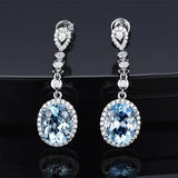 Timeless Design Delicate Natural Aquamarine Sterling Silver 925 Drop Earrings - The Jewellery Supermarket