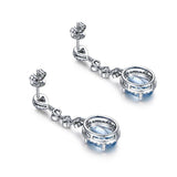Timeless Design Delicate Natural Aquamarine Sterling Silver 925 Drop Earrings - The Jewellery Supermarket