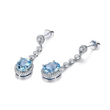 Timeless Design Delicate Natural Aquamarine Sterling Silver 925 Drop Earrings - The Jewellery Supermarket