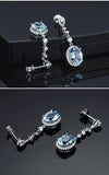 Timeless Design Delicate Natural Aquamarine Sterling Silver 925 Drop Earrings - The Jewellery Supermarket