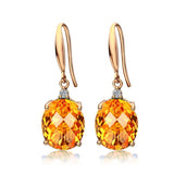 Timeless Design Delicate Natural Citrine 14K Yellow GP Drop Luxury Earrings