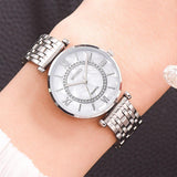 Top Brand Fashion Diamond Ladies Quartz Watch Steel Luxury Crystal Women Bracelet Watches - The Jewellery Supermarket