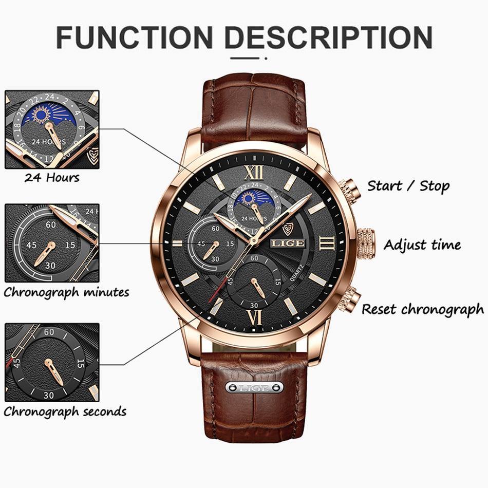 Top Brand Luxury Wrist Watch Leather Quartz Sports Waterproof Sports Watch - The Jewellery Supermarket