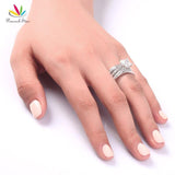 Tremendous 1.5 Ct Princess Cut Simulated Lab Diamond Silver 3-Pcs Luxuryl Ring Set - The Jewellery Supermarket