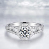 Trendy 925 Silver Round AAA+ Cubic Zirconia Diamonds Engagement Ring - The Jewellery Supermarket