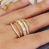 Trendy Bohemian Stylish Several Layers With Full Micro Paved AAA+ CZ Diamonds Ring - The Jewellery Supermarket