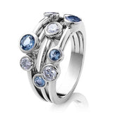 Trendy Jewellery Simple 3 Row Design AAA CZ Crystals Versatile Ring - The Jewellery Supermarket